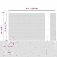 VidaXL Hek met paal grijs 1,2 x 25 m staal en pvc - thumbnail
