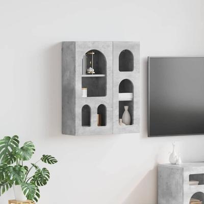 Hangkast met plank Beton Grijs 59 x 20 x 71.5 cm Bewerkt hout