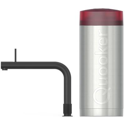 Quooker Front Keukenkraan Set - Kokend Warm- en Koud Water - Zwart - Inclusief COMBI+ Reservoir