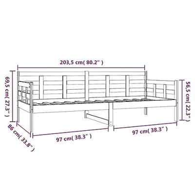 Slaapbank massief grenenhout zwart 80x200 cm Slaapbank massief grenenhout zwart 80x200 cm