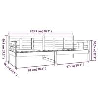 Slaapbank massief grenenhout wit 80x200 cm - thumbnail