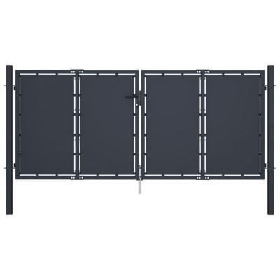 Tuinpoort staal 300x125 cm antraciet