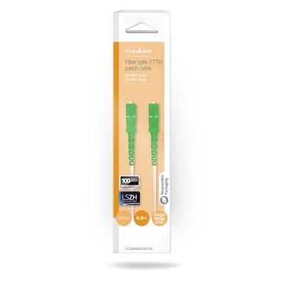 Glasvezel Patchkabel | SMF (Single Mode Phase) | SC/APC | SC/APC | 100 Gbps | 6.00 m | Wit | Gift Bo