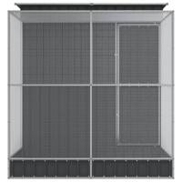 Volière met verlengstuk 209x203x216 cm staal zilverkleurig - thumbnail