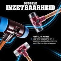 Halder Kunststofhamer | lengte 490 mm hoofd-d. 80 mm | middelhard hout | superplastic wit | 1 stuk - 3007.080 3007.080 - thumbnail