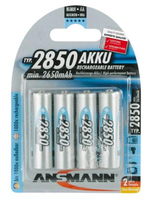 Ansmann Mignon AA type 2850mAh oplaadbare batterij met hoge capaciteit 4x Mignon AA NiMH HR6