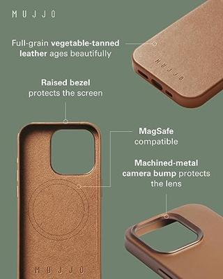Mujjo Leather Case met MagSafe iPhone 15 Pro Max Bruin