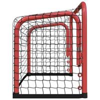 Hockeydoel met net 68x32x47 cm staal en polyester rood en zwart - thumbnail