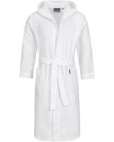 Morgenstern Morgenstern badjas Andrea wafelstof met Capuchon 120cm Wit S - thumbnail