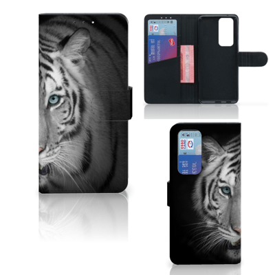 OPPO Find X3 Neo 5G | Telefoonhoesje | Met pasjeshouder | Tijger