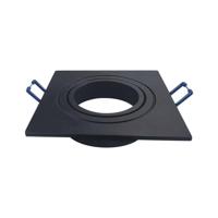 Mallorca LED Inbouwspot - Kantelbaar armatuur - 91x91mm - Vierkant - GU10 Fitting incl. lamphouder - IP20 voor binnen - Zwart - thumbnail