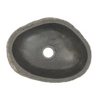 VidaXL Wastafel ovaal (29-38)x(24-31) cm riviersteen - thumbnail