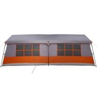 Gezinstent met dak Grijs en Oranje 622 x 295 x 238 cm - thumbnail