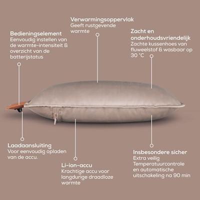 Beurer HK 77 Heaty smokey-taupe Elektrisch kussen Grijs-bruin