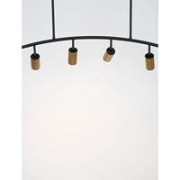 Lyora HanglampPogno 4-lichts zwart met goud rond - 9111457 - thumbnail