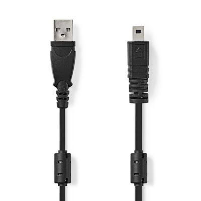 Datakabel voor Camera&apos;s | USB-A Male - UC-E6 8-Pins Male | 2,0 m | Zwart