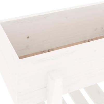 VidaXL Plantenbak verhoogd 101x30x69 cm massief grenenhout wit