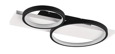 Trio Leuchten Plafondlamp Medera 2 lichts L 54 cm wit zwart