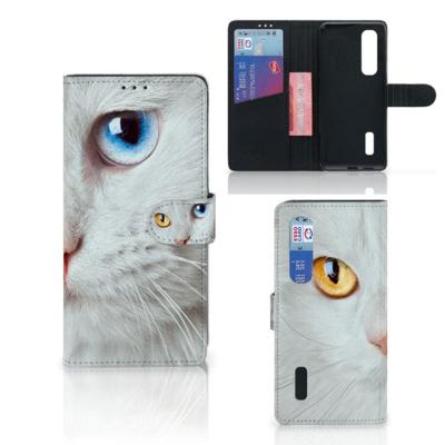 OPPO Find X2 Pro | Telefoonhoesje | Met pasjeshouder | Witte Kat