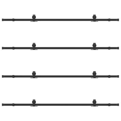 Doos met onderdelen voor schuifdeur 427 cm staal zwart