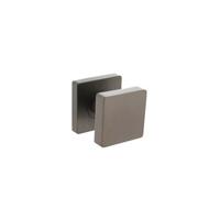Knop vierkant vast op rozet 55x55x10mm met nokken en stift, antraciet-grijs - thumbnail