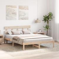 Bedframe met hoofdeinde Bruin 160 x 200 cm Massief grenenhout - thumbnail
