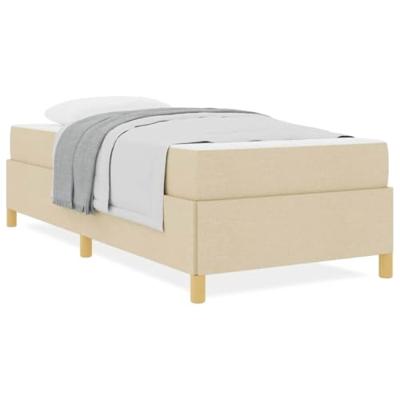 Boxspring bed Anders Zwart en Bruin en Wit 90 x 200 cm Stof