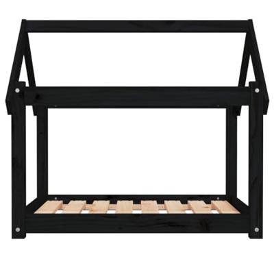 VidaXL Hondenmand 81x60x70 cm massief grenenhout zwart