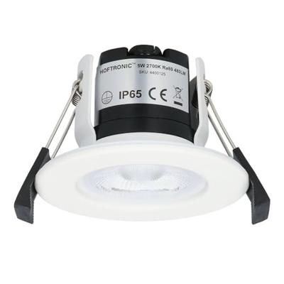 Set van 3 Nola LED inbouwspots - Lage inbouwdiepte (49mm) - 5 Watt 480 lumen - 2700K warm wit - Dimbaar - Rond - IP65 waterdicht voor binnen, buiten en badkamer - Wit