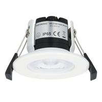 Set van 3 Nola LED inbouwspots - Lage inbouwdiepte (49mm) - 5 Watt 480 lumen - 2700K warm wit - Dimbaar - Rond - IP65 waterdicht voor binnen, buiten en badkamer - Wit - thumbnail