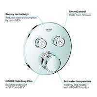 Douchethermostaat GROHE Grohtherm Smartcontrol Afdekset met Omstel Rond Chroom - thumbnail
