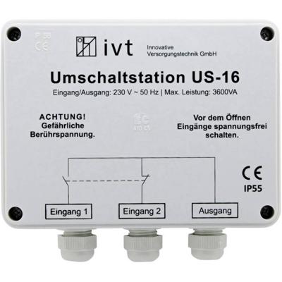 IVT US-16 Omschakelstation 3600 VA 400034 160 mm x 145 mm x 77 mm Geschikt voor model (ondulator): Universeel IVT US-16 Omschakelstation 3600 VA 400034 160 mm x 145 mm x 77 mm Geschikt voor model (ondulator): Universeel