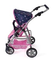 Combi-poppenwagen Emotion - Vlinders Navy Roze - thumbnail