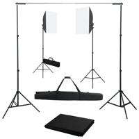 Fotostudioset met softboxlampen en achtergrond - thumbnail