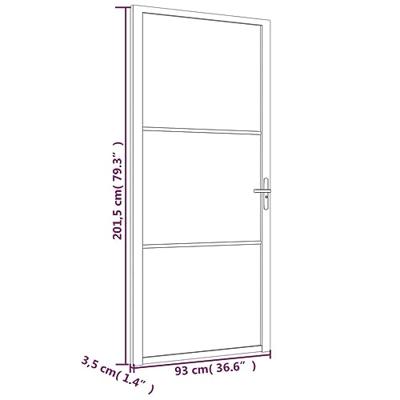 VidaXL Binnendeur 93x201,5 cm esg-glas en aluminium wit