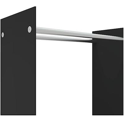 Haardhoutrek 80x35x100 cm gehard glas zwart - thumbnail