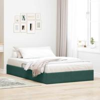 Opslag bed met matras Donkergroen 120 x 200 cm Fluweel - thumbnail
