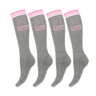 STAPP Horse Paardrijsokken Born To Ride Horse 4-pack Grijs-39/42