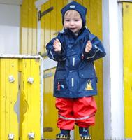 Playshoes regenjas Brandweerwagen Marine-128 - thumbnail