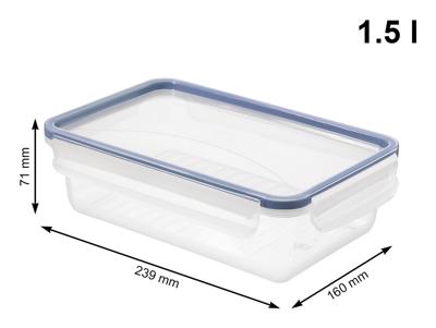 Rotho Clic & Lock Koelkast Bewaardoos 1.5L Horizon Blauw/Transparant - thumbnail