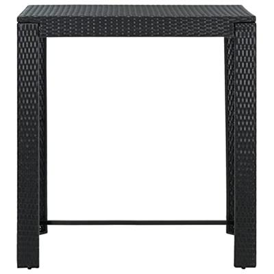 vidaXL Tuinbartafel 100x60,5x110,5 cm poly rattan zwart