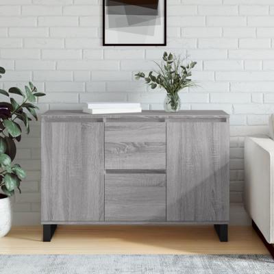 Dressoir 104x35x70 cm bewerkt hout grijs sonoma eikenkleurig