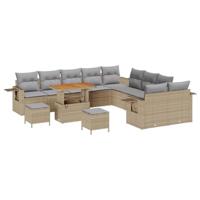 Tuinbankenset 13 pcs Beige poly rattan - thumbnail