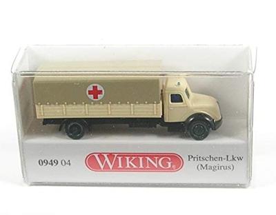 Wiking 094904 N Vrachtwagen Magirus Deutz Vrachtwagen met laadbak van de civiele bescherming