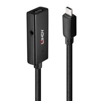 USB-C-kabel LINDY 43356 5 m Zwart - thumbnail