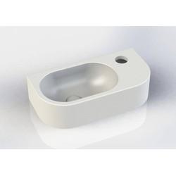 Royal plaza Person fontein 40x20x10cm - afgerond - ComforStone - kraangat rechts - mat wit 1563070