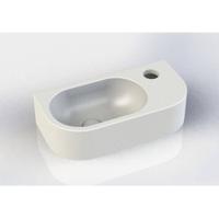 Royal plaza Person fontein 40x20x10cm - afgerond - ComforStone - kraangat rechts - mat wit 1563070 - thumbnail