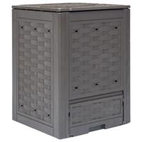 Compostbak 300 L 60x60x83 cm kunststof rattan bruin - thumbnail