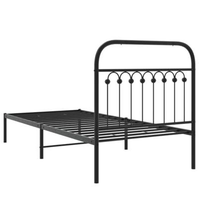 Bedframe met hoofdbord metaal zwart 90x200 cm Bedframe met hoofdbord metaal zwart 90x200 cm