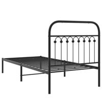 Bedframe met hoofdbord metaal zwart 90x200 cm - thumbnail
